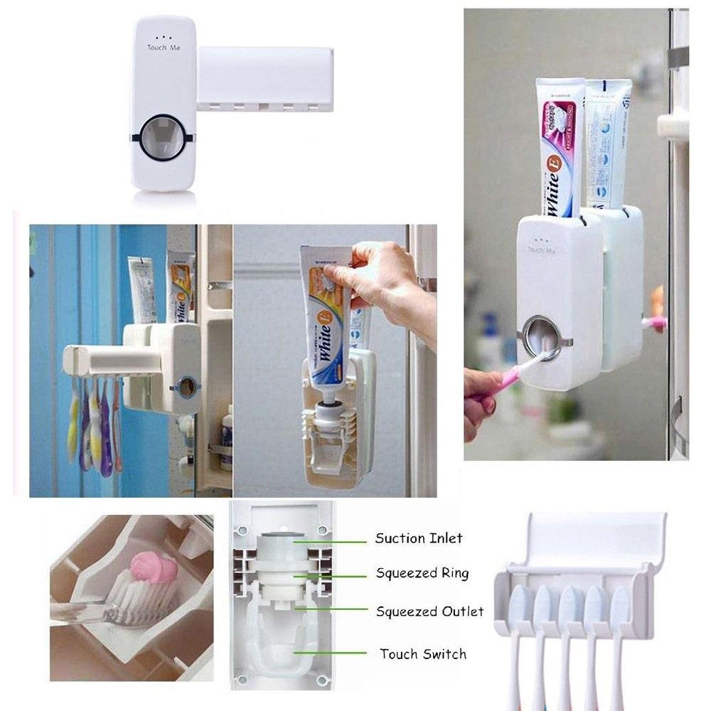 Toothpaste Dispenser  Tooth Brush Holder