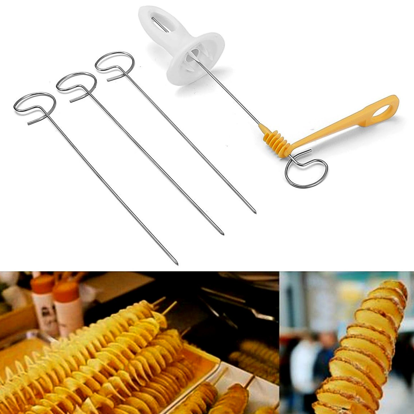 1 Set Potato Spiral Cutter Potato Twister (4 Spits)