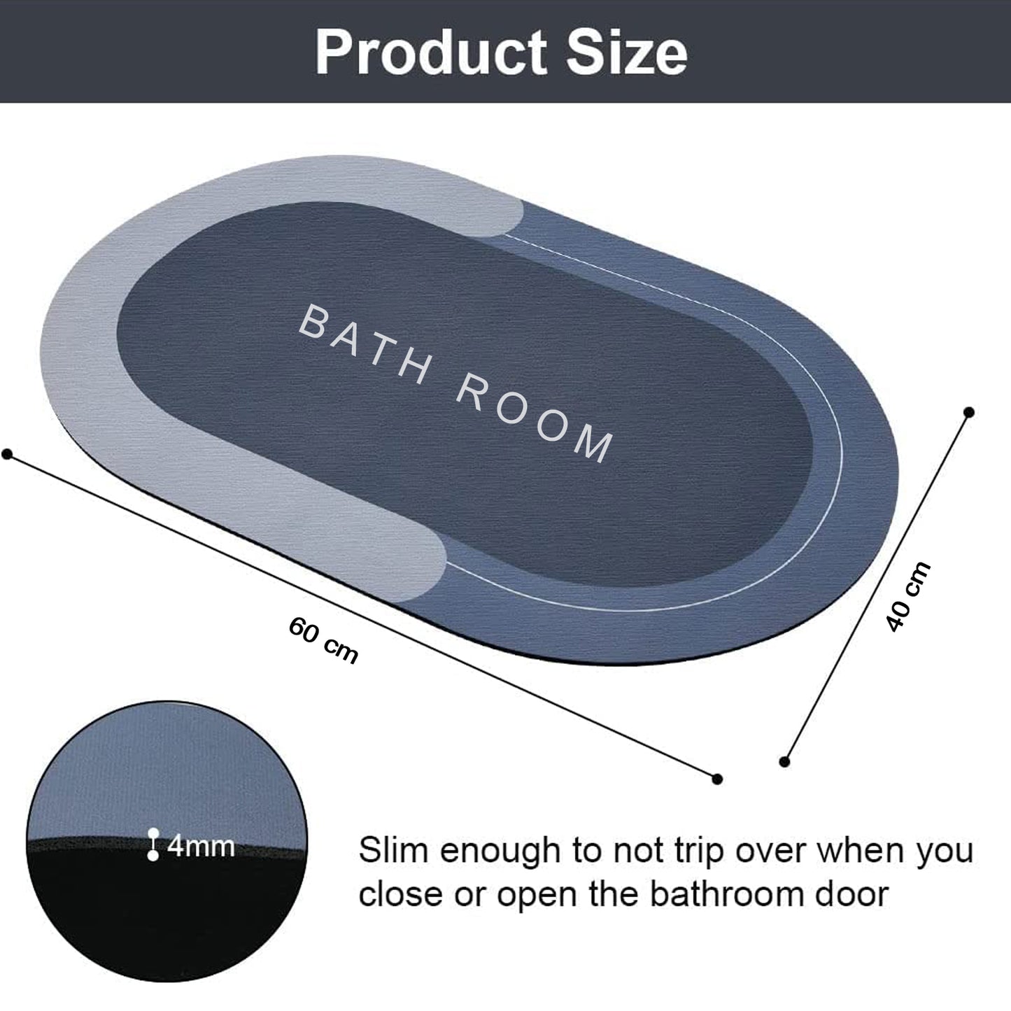 Super Absorbent Floor Mat Bath Mat Soft Carpet Slip-resistant Bathing Room Rug Floor Door Mat Instant Drying Mat Bathroom Rug Absorbent Bath Mat