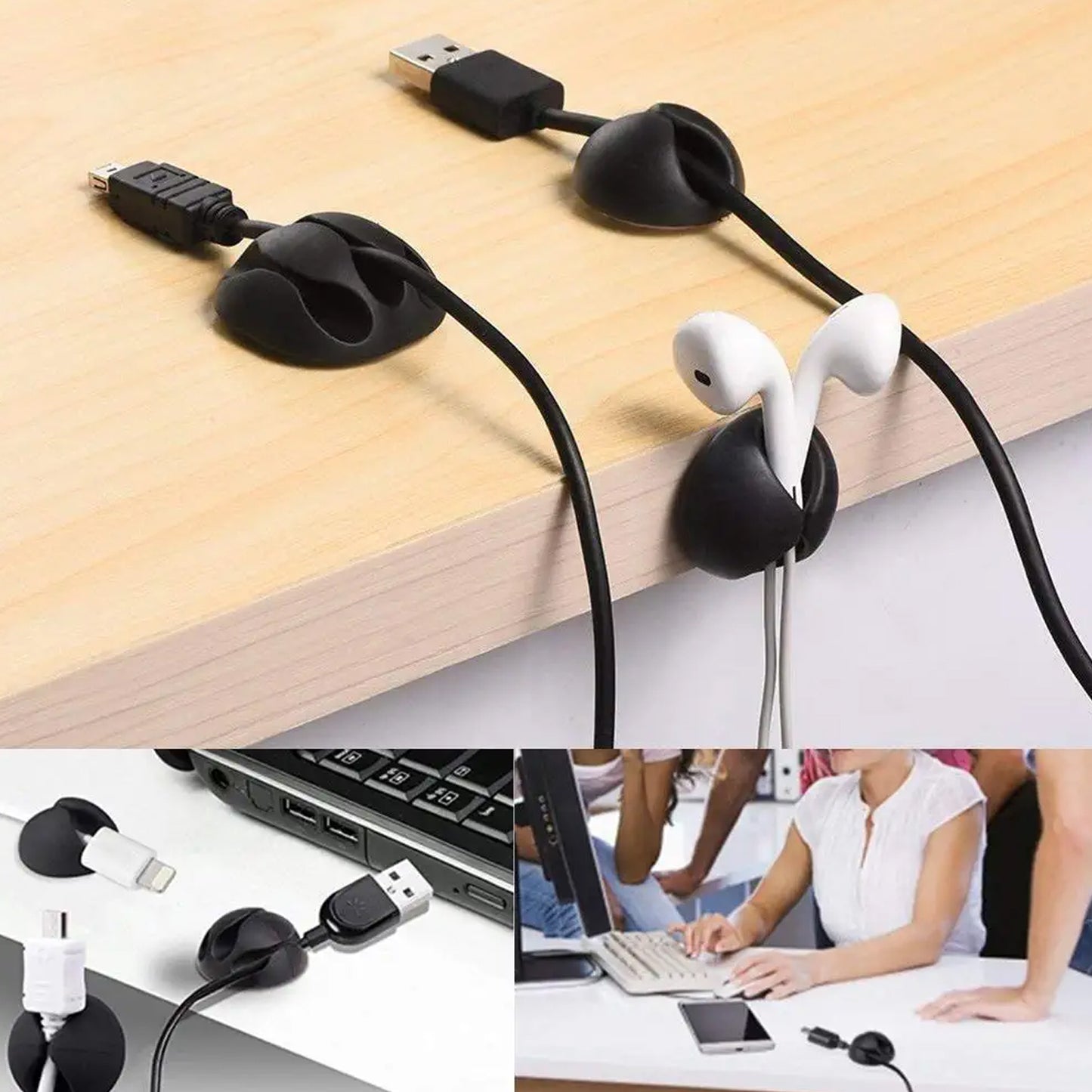 Cable Clips Multi Purpose Cable Organizer  Wire Holder For Desk And Table Use