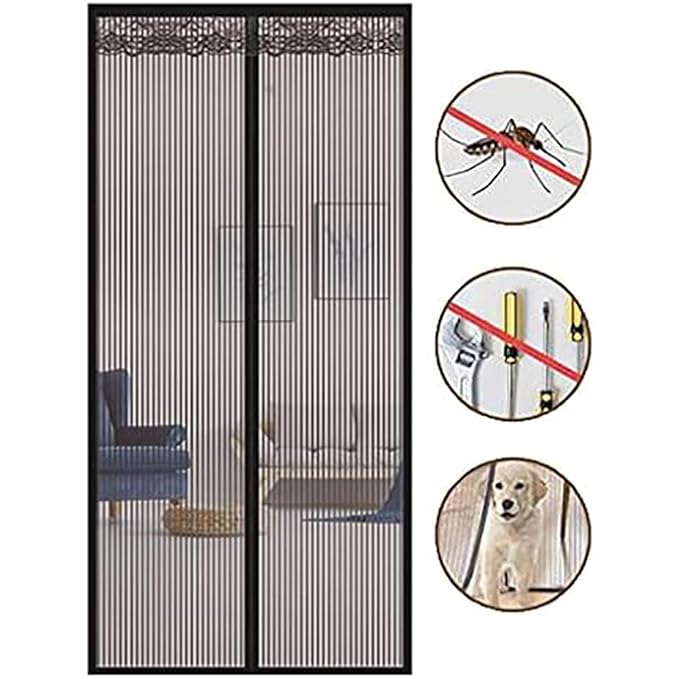 Mosquito Net for door with Stay Open Buckle Polyester Curtain