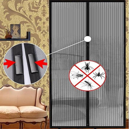 Mosquito Net for door with Stay Open Buckle Polyester Curtain